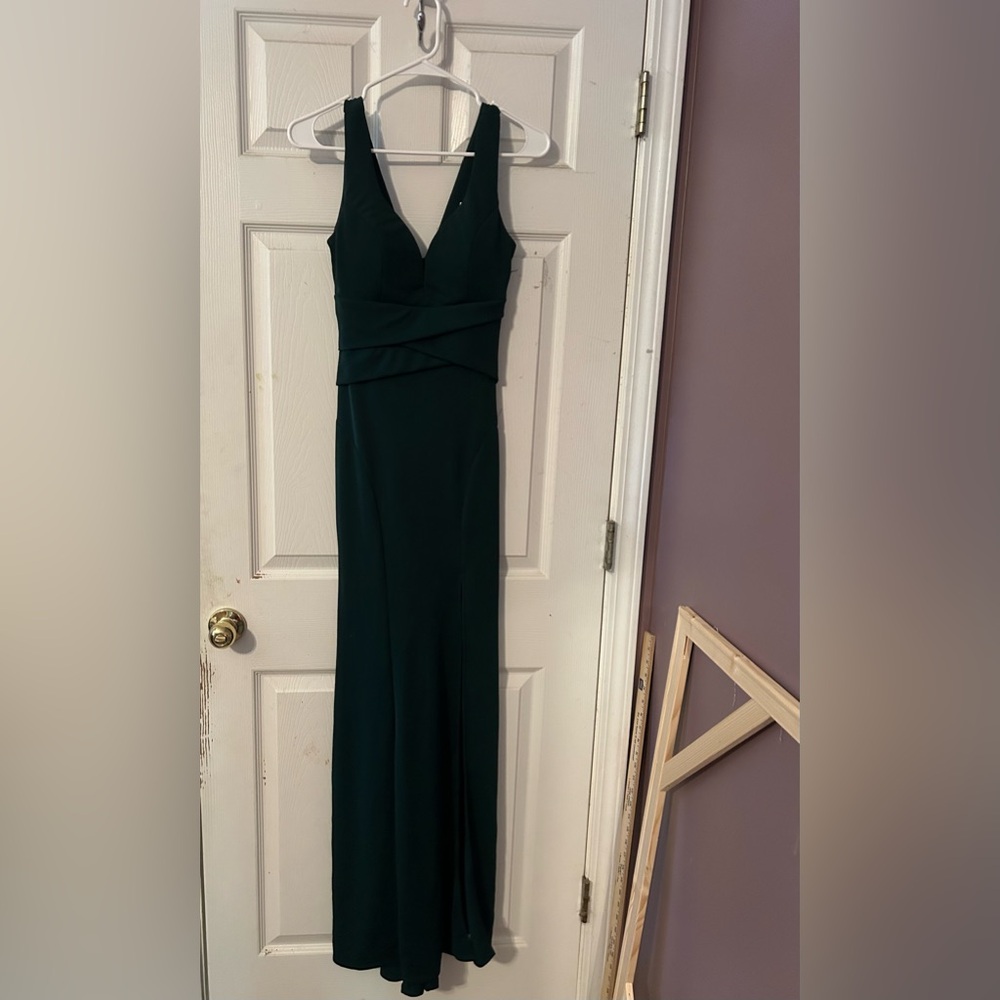 Emerald green evening dress